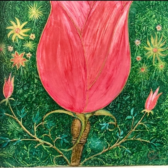 🎉HOST PICK🎉 Phoenix Gem” Original 5 x7 Flower Picture with Handmade Frame NWOT - Picture 5 of 6